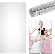 Self Adhesive Mirror Stickers, Mirrors Sheets Flexible Mirrors Sheets Cuttable DIY Wall Mirror PET Non Glass Mirror Stickers Mirror Wall Stickers Decor for Bathroom Bedroom Gym (60)