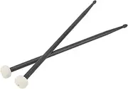 ZenithAur Portable Drum Mallet Set, 2pcs Double Headed Drum Mallet for Performance (Black)