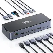 USB C Docking Station USB C Dock Single 8K Triple 4K Display Laptop Docking Stat