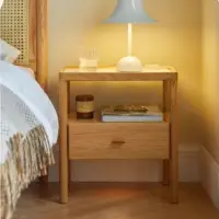 在飛比找momo購物網優惠-【Taoshop 淘家舖】W - 實木床頭櫃簡約小型床邊置物