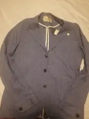 OLIVER SPENCER Linen Blazer UKR40 Blue striped linen Regular Fit