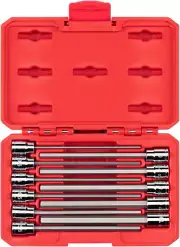 3/8 Inch Drive Long Hex Bit Socket Set, 11-Piece (3-10 Mm) | SHB91314