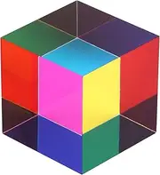 CMY Mixing Colour Cube, 50mm (2 inch) Acrylic Cube Prism, CMYcube for Home or Office décor, STEM/STEAM Desktop Toys, Science Learning Educational Gift for Kids