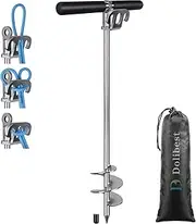 Dolibest 304 Stainless Steel Boat Sand Anchor, 36" Fully Welded Screw-in Sand Anchor with T-Handle for Motorboats, Kayaks, Canoes, Portable Beach Anchor for Shallow/Deep Waters w/Storage Bag