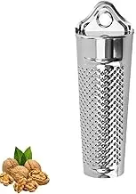 Nutmeg Grater Stainless Steel Cheese Grater Handheld Nutmeg Grinder with Container for Kitchen Hard Cheese Citrus Fruits Garlic Nut and Nutmeg