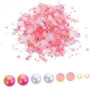 minkissy 4 Packs Nail Resin Drill Wedding Ceremony Decorations Accessories for Girls Nail Decorations Wedding Stickers Pearl Decor Nail Art Accessories Gem Charm Pink Phone Case Woman