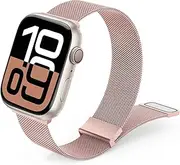 [Leonids] Metal Bands for Apple Watch Bands 38mm 40mm 41mm 42mm 44mm 45mm 46mm 49mm for Women Men, Stainless Steel Mesh Loop Magnetic Clasp Replacement Straps for iWatch Series 10/9/8/7/6/5/4/3/SE/Ultra