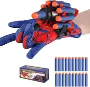Spider Gloves Man Web Shooter Toy with Wrist, Foam Blasters,Spider Launcher Gloves Cosplay Toy Set for Kids