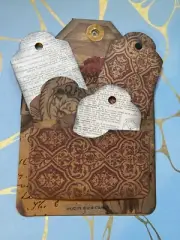 Junk Journal ephemera Pocket, Tags, as made will have variety of papers￼ ￼￼