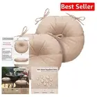 Plush Tufted Waterproof Seat Cushions for Outdoor Patio Furniture - 15" Diameter