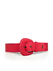 Red Grosgrain Logo Belt