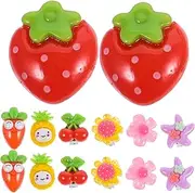 Totority 7pairs Girls Stick Earrings Boys and Girls Flat Back Earrings Cartoon Clip for Boy Non-piercing Jewelry