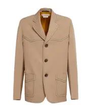 Blazer in beige cavalry wool IT50 Nude