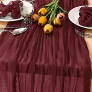 Burgundy Red Cheesecloth Table Runner 10ft Rustic Gauze Wine Red Cheese Cloth
