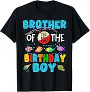 [VidiAmazing] Brother of The Big One Birthday Boy Toddler Big One Fishing ds175 T-Shirt