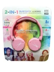 ALTEC LANSING 2-in-1 Bluetooth & Wired Kid-Safe Headphones - Pink