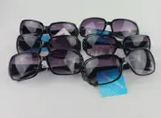 6 PACK FGX SUNGLASSES BLACK WITH GEMS OVERSIZED 100% UVA/UVB