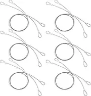 GORGECRAFT 6Pcs 1m Stainless Steel Tethers with Loops Safety Stainless Coated Security Lanyard Tether Luggage Lock Safety Cable Wire Rope Strap for Action Camera Series Devices Loss Prevention
