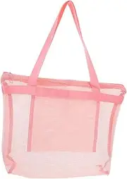 KOMBIUDA Portable Mesh Storage Bag for Beach Lightweight Travel Tote for Women Design for Toiletries Swim Gear Outdoor Use