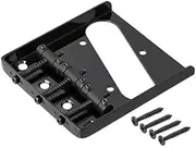 Mellisso 3 Saddle Ashtray Bridge Tailpiece for Tele Electric Guitar (Black)