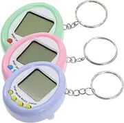 3pcs Electronic Retro Handheld Game Tomagachies 2022 Digital Pets for Kids Keychain Desk Topper Children Game Machine Toy Tomigache Electronic Pets Student Cartoon Abs