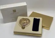 New Estee Lauder Lucidity Pink Ribbon Compact Pink Rhinestones Heart~ 1GY3