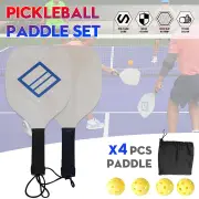 Advwin Wood Pickleball Paddle Set of 4 with 4 Balls and 1 Carry Bag