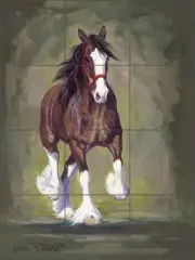 Ceramic Tile Mural Backsplash McDonald Horse Equine Clydesdale Art MMA021
