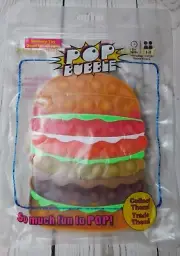 POP IT BUBBLE Cheeseburger Burger Fidget Sensory Toy Hamburger (6" TALL) ― #CV66