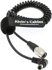 Alvin's Cables Hirose 4 Pin Male to Right Angle DC Jack Power Cable for Sound Devices 633/644/688 Zoom F8 Blackmagic Cinema Camera 4K