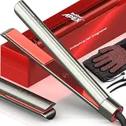 [Bekind] Apex 2-in-1 Hair Straightener Flat Iron | 1“ 460°F Straightener and Curler for All Hairstyles | UltraSmooth Tech | 15s Fast Heating & Temp Memory | Gift Set for Girls Wome (Galaxy Gray)