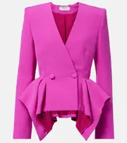 [Safiyaa] Safiyaa Double-breasted peplum blazer AU 8 purple