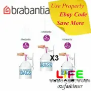 Brabantia PerfectFit Bags Bin Liners 10-12L 20pk X 3 Rolls 06592 IS