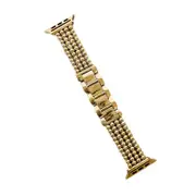 Catzon Elastic Chain Beads Metal Band For iWatch Series 7 6 5 4 3 2 1 SE-Rose Gold