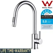 WELS Kitchen Mixer Tap 360° Swivel Pull Out Taps Spout Spray Sink Faucet Chrome