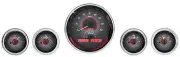 Dakota Digital Round Universal Analog Gauges Carbon Fiber Red VHX-1015-C-R