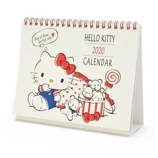 大賀屋 日本製 Hello Kitty 桌曆 2020 萬年曆 年曆 月曆 日曆 行事曆 白色 正版 L00011529