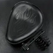 Flame Solo Rider Driver Seat + Mounting Kit Fit For Harley Chopper Bobber Custom