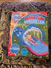 Splash Buddies : Shark Splash N' Slide Sprinkler 118" x 27" Outdoor Water Slide