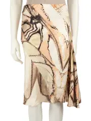 Abstract Pattern Silk Skirt