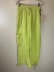 Anthropologie Ban Jara S Crinkle Gauze Pants Neon Wide Leg Palazzo Harem Hippie