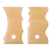 2pcs Pottery Ribs Trimming Tools Beech Pottery Profile Big Wave Design