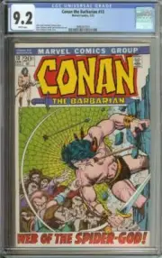 CONAN THE BARBARIAN #13 CGC 9.2 WHITE PAGES // BARRY WINDSOR-SMITH COVER 1972