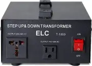 ELC T Series 1000+ Watt Voltage Converter Transformer - Step Up/Down - 110v...