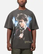[GOAT CREW] Goat Crew X Harry Potter Heavy T-shirt Black Wash - Size L L Black Wash