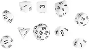 KONTONTY 1 Set Acrylic Dice Multi Faceted Digital Dice for Board Games Education and Party Entertainment White