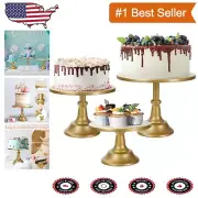 Luxury Gold Plated Cake Display Stand Set - 3 Sizes for Any Celebration