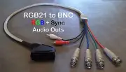 WOOKIEEWIN Female RGB21 to 4 BNC + Audio Cable Sony PVM SNES Japanese RGB SCART