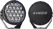 Kings 9" Lethal Driving Lights (Pair) | Lens Covers Included | 1 Lux @ 1,212 M | 16,362 Lumens | IP68 and IP69K | 3mm Powder-Coated Brackets