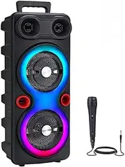 Wireless Bluetooth Party Speaker Subwoofer Heavy Bass Stereo Speaker with Microphone